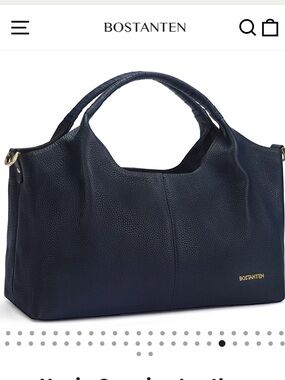 NWT Bostanten Navy Leather Purse/Tote Bag